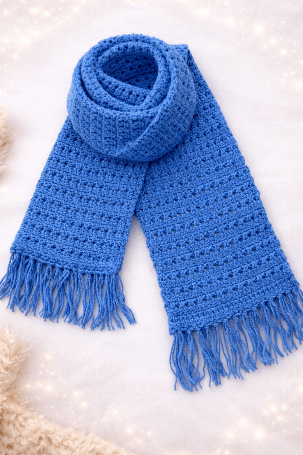Winter Crochet Scarf - Blue