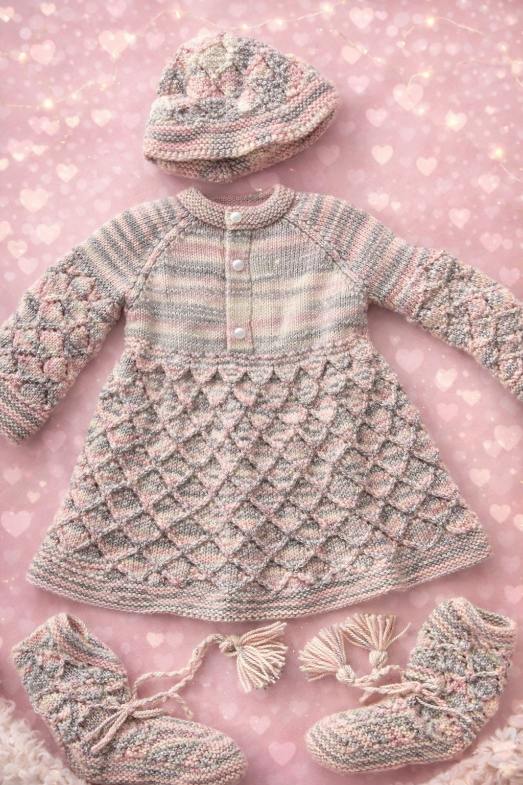 Baby Jacket with Cap and Socks - Ombre