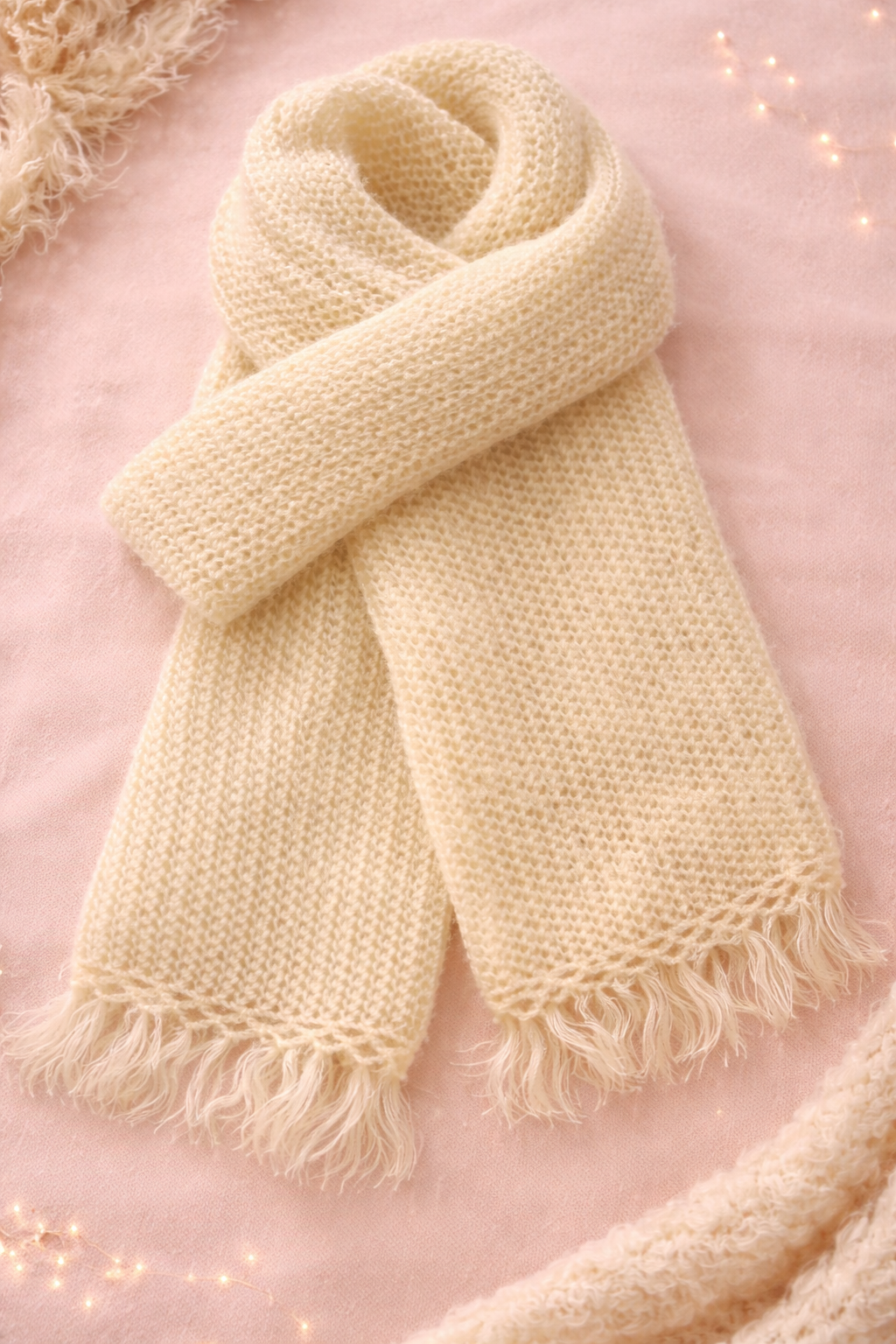 Winter Crochet Scarf - White
